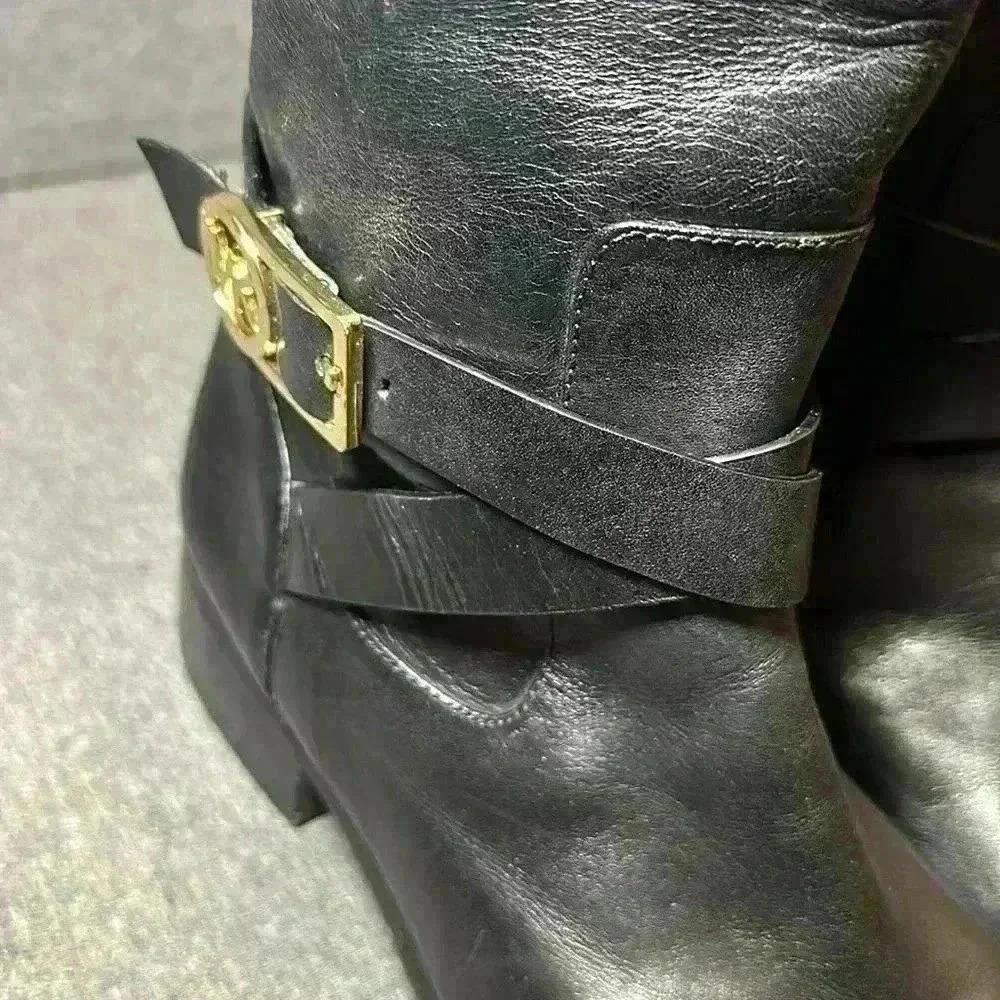 Michael Kors Women's Bryce Tall Boot Black Leather Zip Up Riding Boots Size 10. - Picture 8 of 14